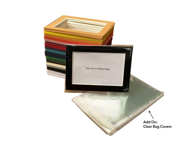 Set of 100 - 5x7 Picture Frame Matting for Display 4x6 Photo - Variety Colors Online - Image 3