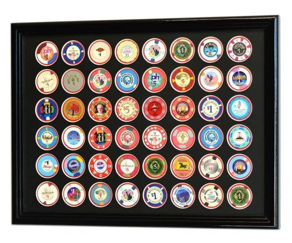 48 Casino Chip   Poker Coin Display Frame  (with Custom Matting Insert) Discount