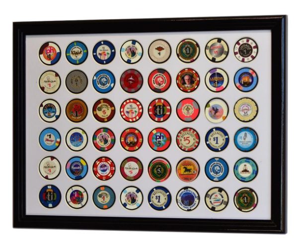 48 Casino Chip   Poker Coin Display Frame  (with Custom Matting Insert) Discount - Image 4